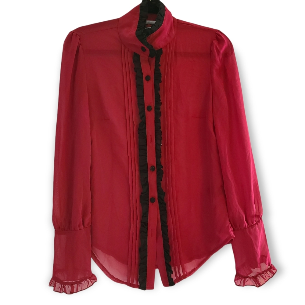 Jawbreaker Ruffle Me Vampire Goth Blouse